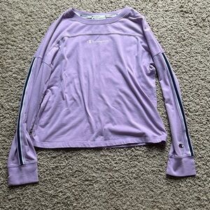 Champion Purple Long Sleeve Shirt with Stripes